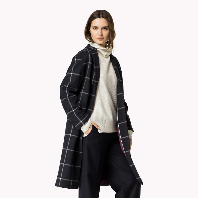 veste en laine à carreaux