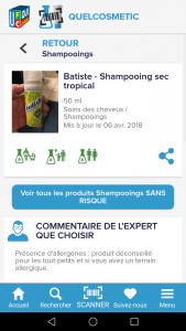 application cosmétiques dangereux